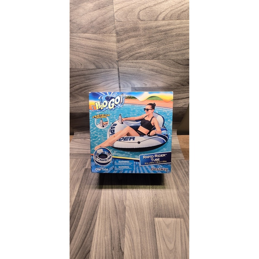 H2OGO! 53" Rapid Rider Single River Tube w/ 2 Built-In CUP Holder + Water Blastr